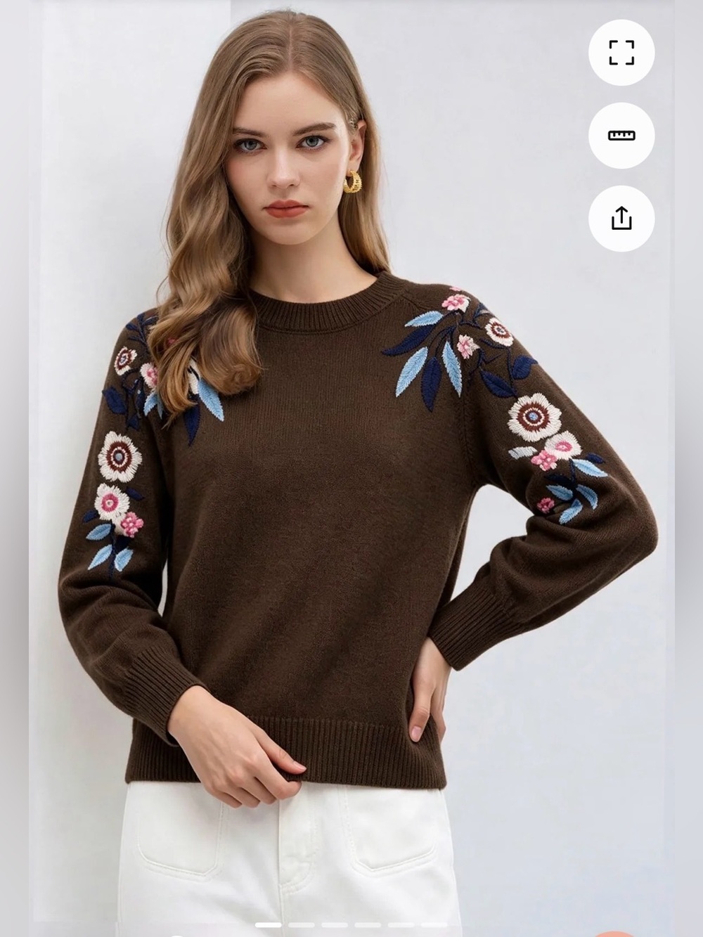 NWT Chicwish Brown Floral Sweater